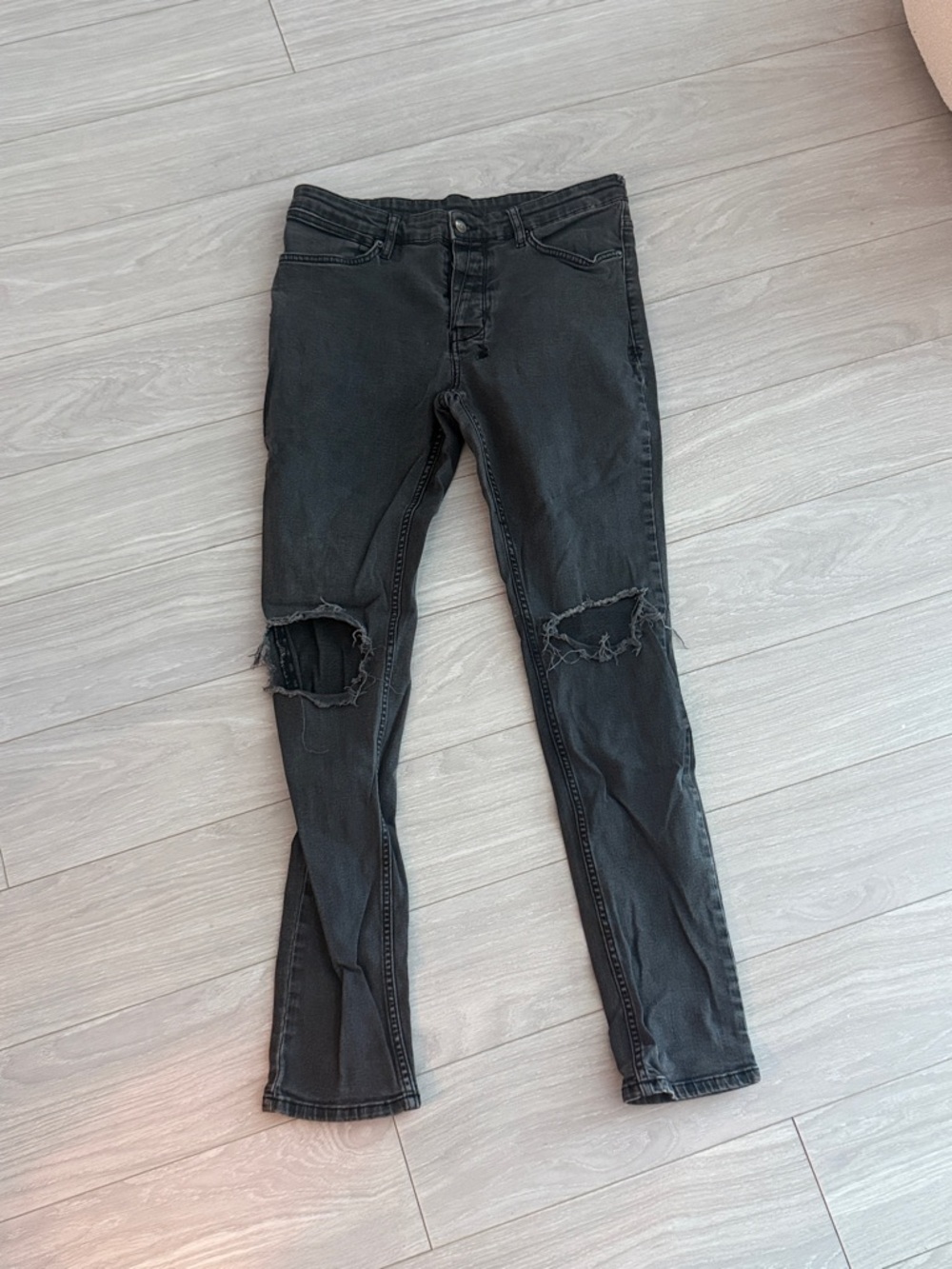 Ksubi Black Slim Straight Ripped Jeans
